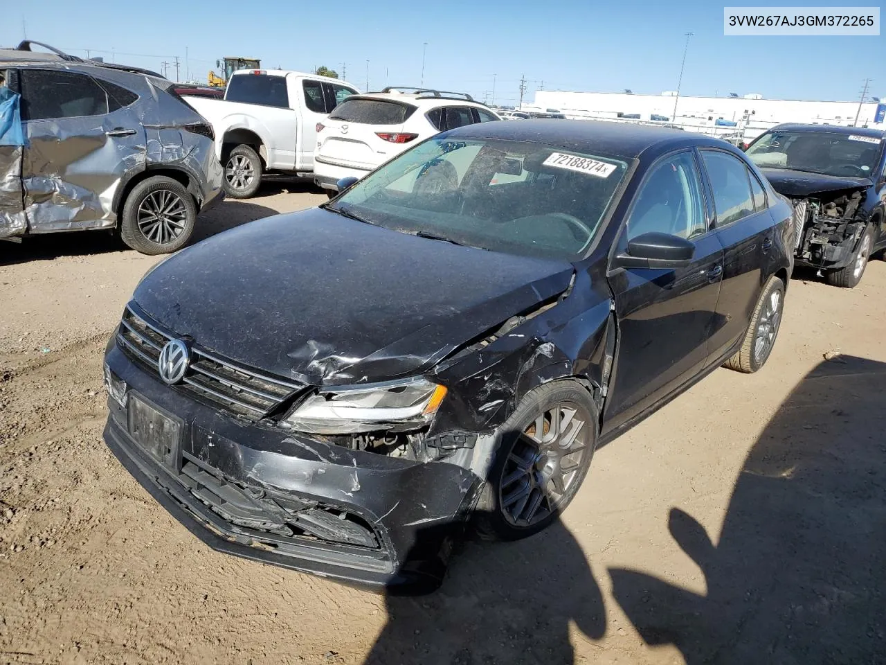 3VW267AJ3GM372265 2016 Volkswagen Jetta S