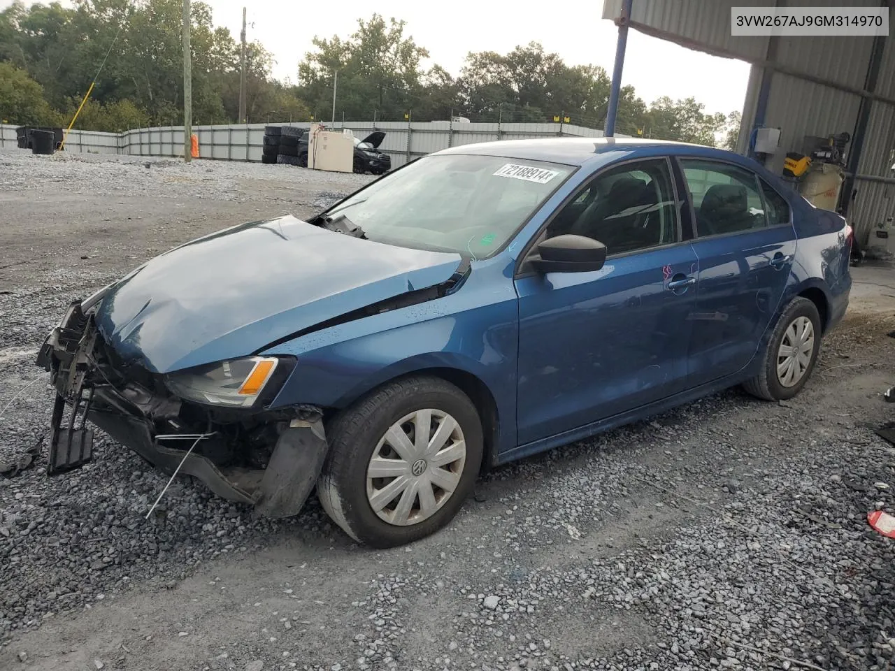 2016 Volkswagen Jetta S VIN: 3VW267AJ9GM314970 Lot: 72188914