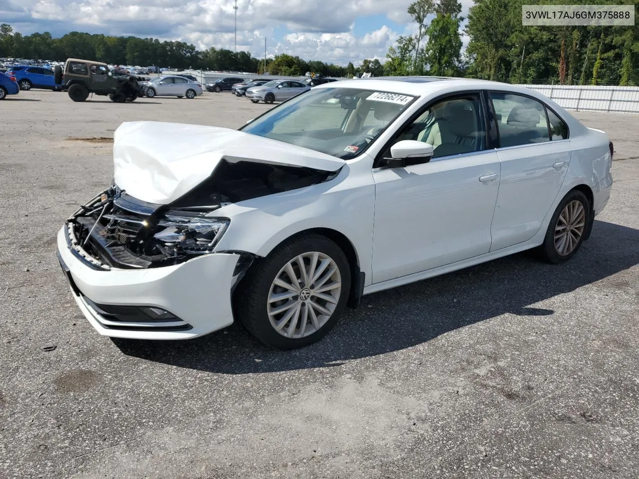 3VWL17AJ6GM375888 2016 Volkswagen Jetta Sel