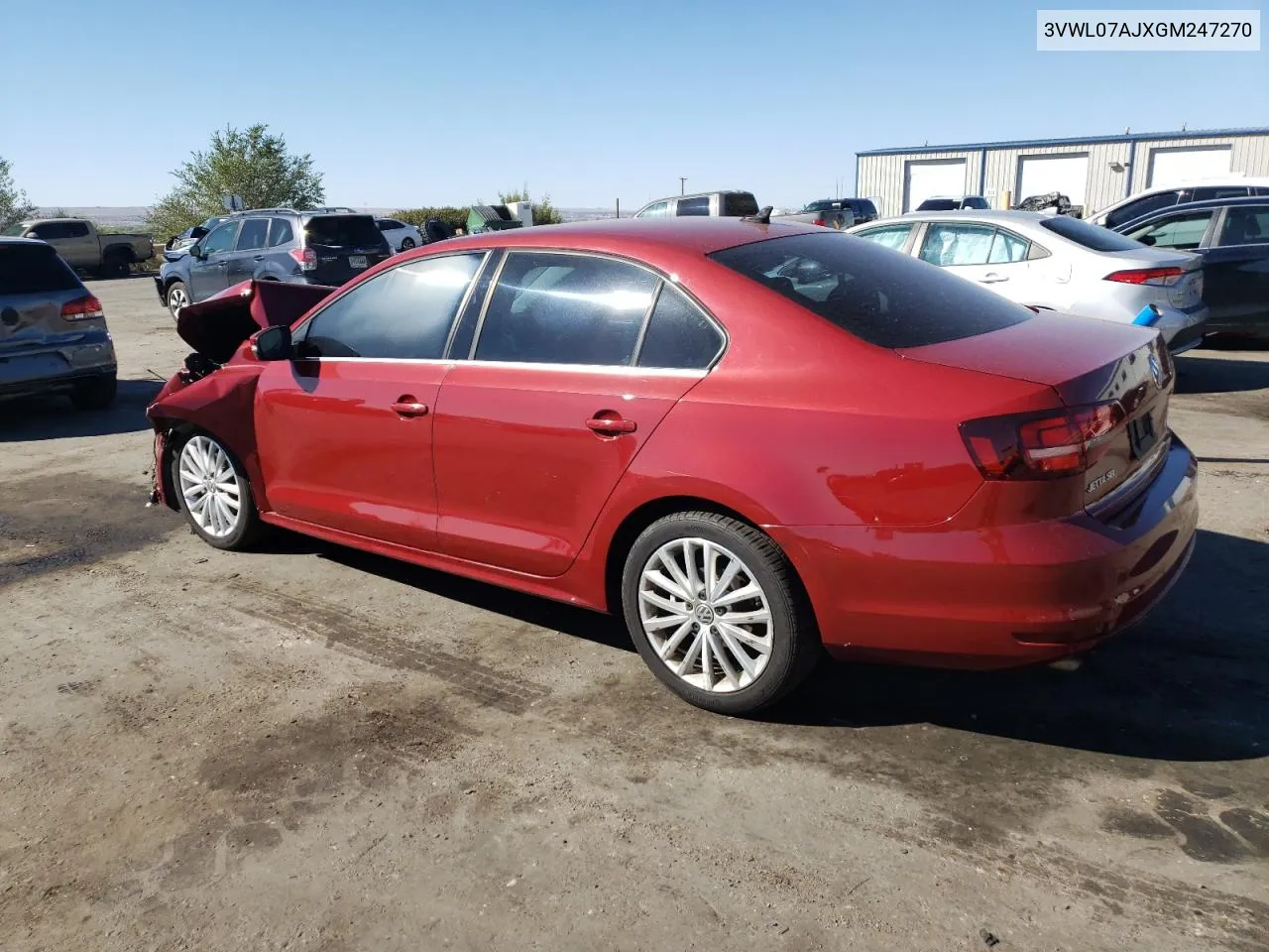 2016 Volkswagen Jetta Sel VIN: 3VWL07AJXGM247270 Lot: 72522214