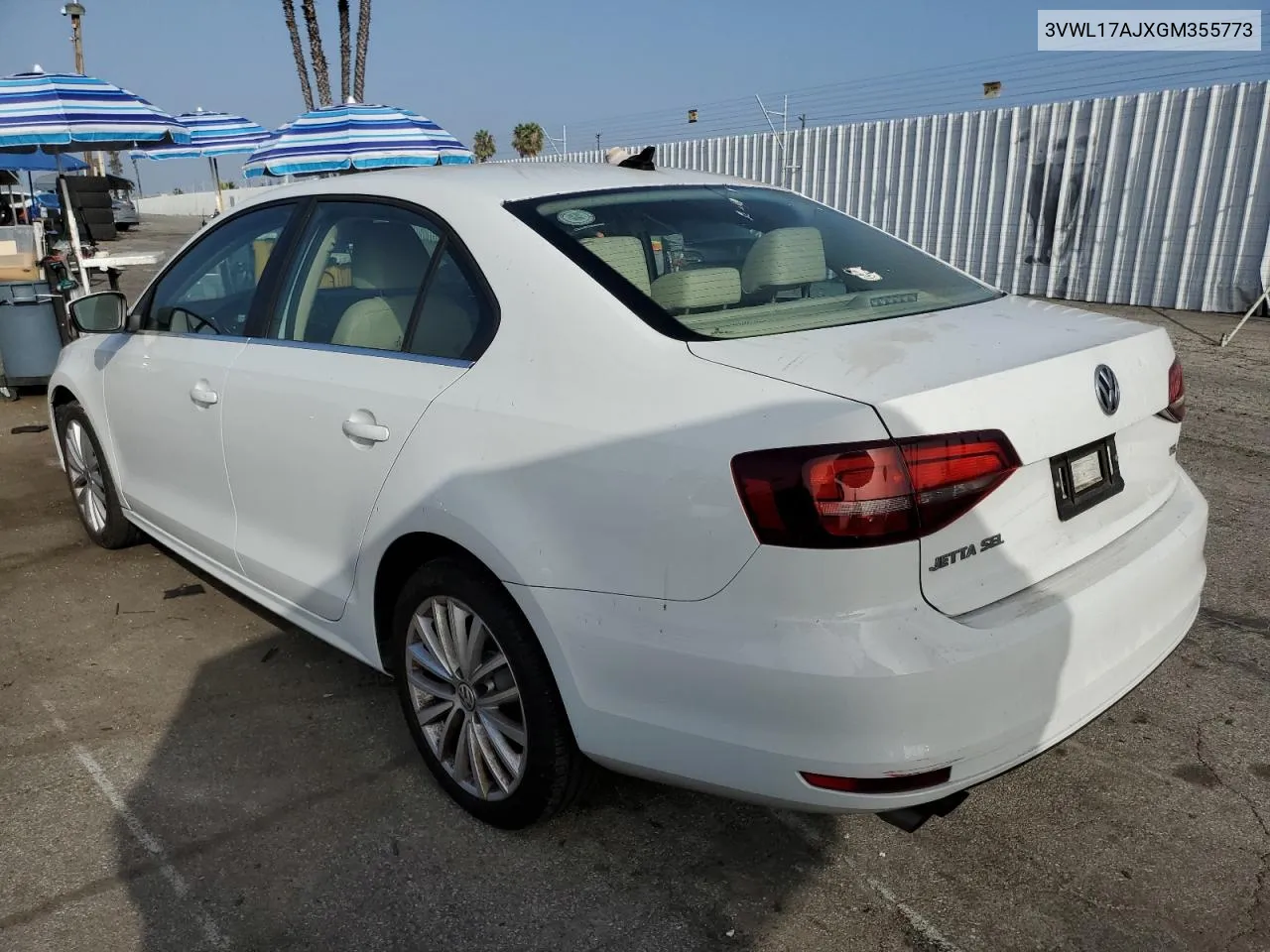 3VWL17AJXGM355773 2016 Volkswagen Jetta Sel