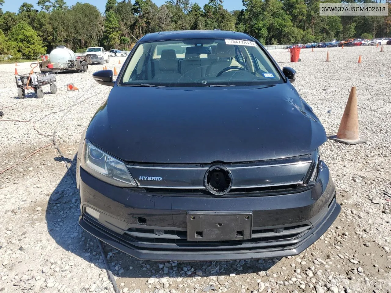 3VW637AJ5GM402618 2016 Volkswagen Jetta Hybrid