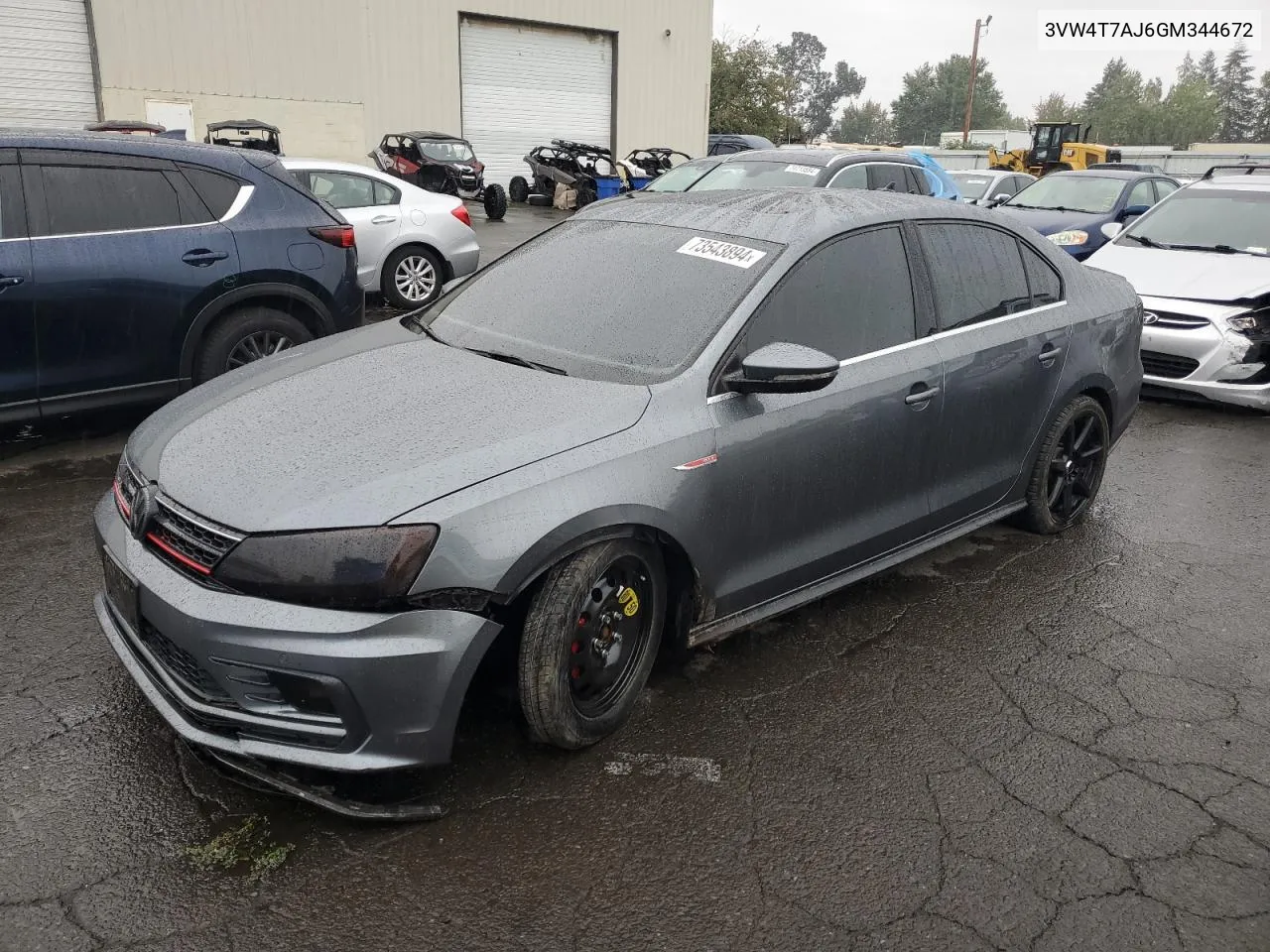 2016 Volkswagen Jetta Gli VIN: 3VW4T7AJ6GM344672 Lot: 73543894