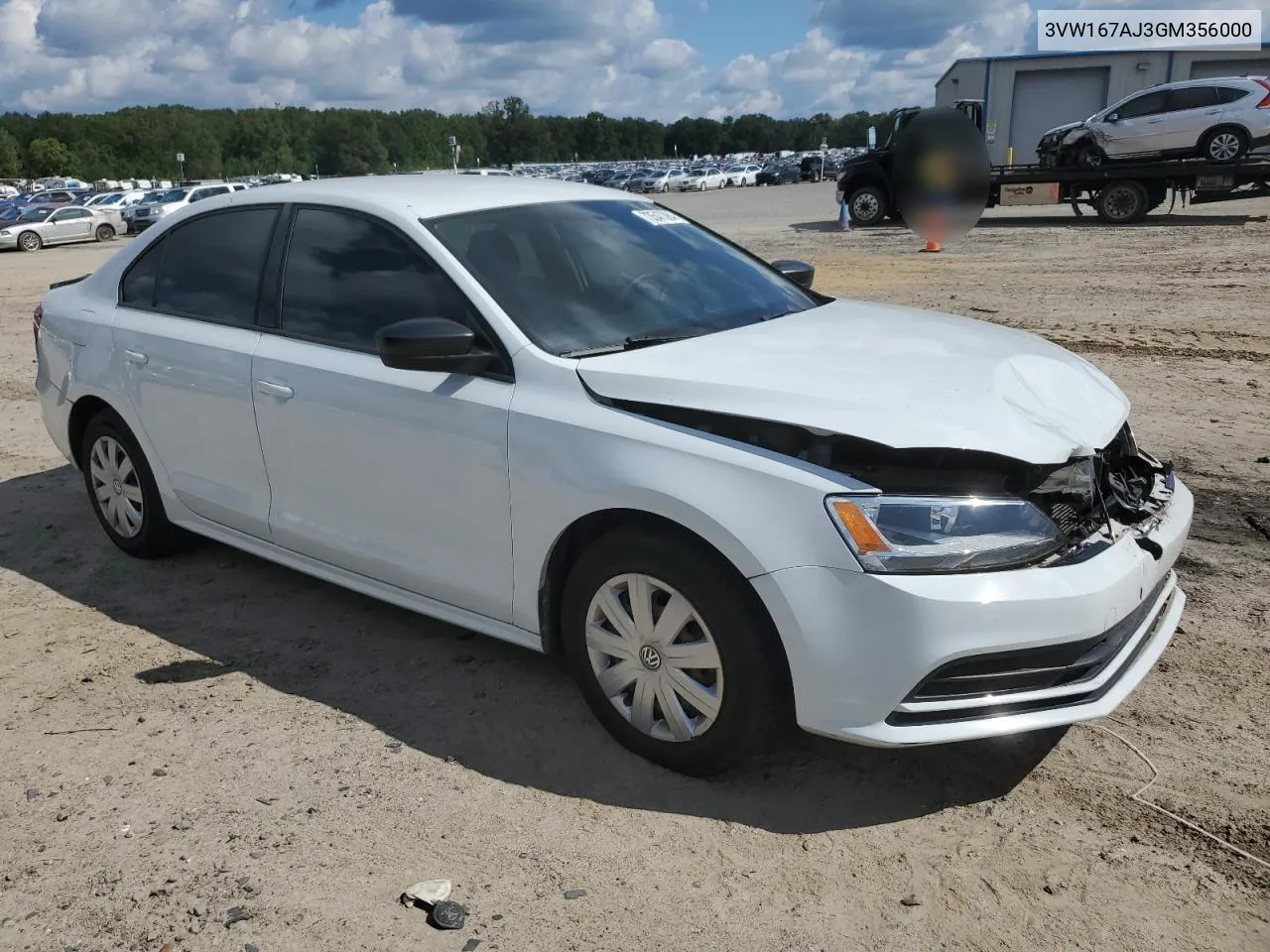 3VW167AJ3GM356000 2016 Volkswagen Jetta S