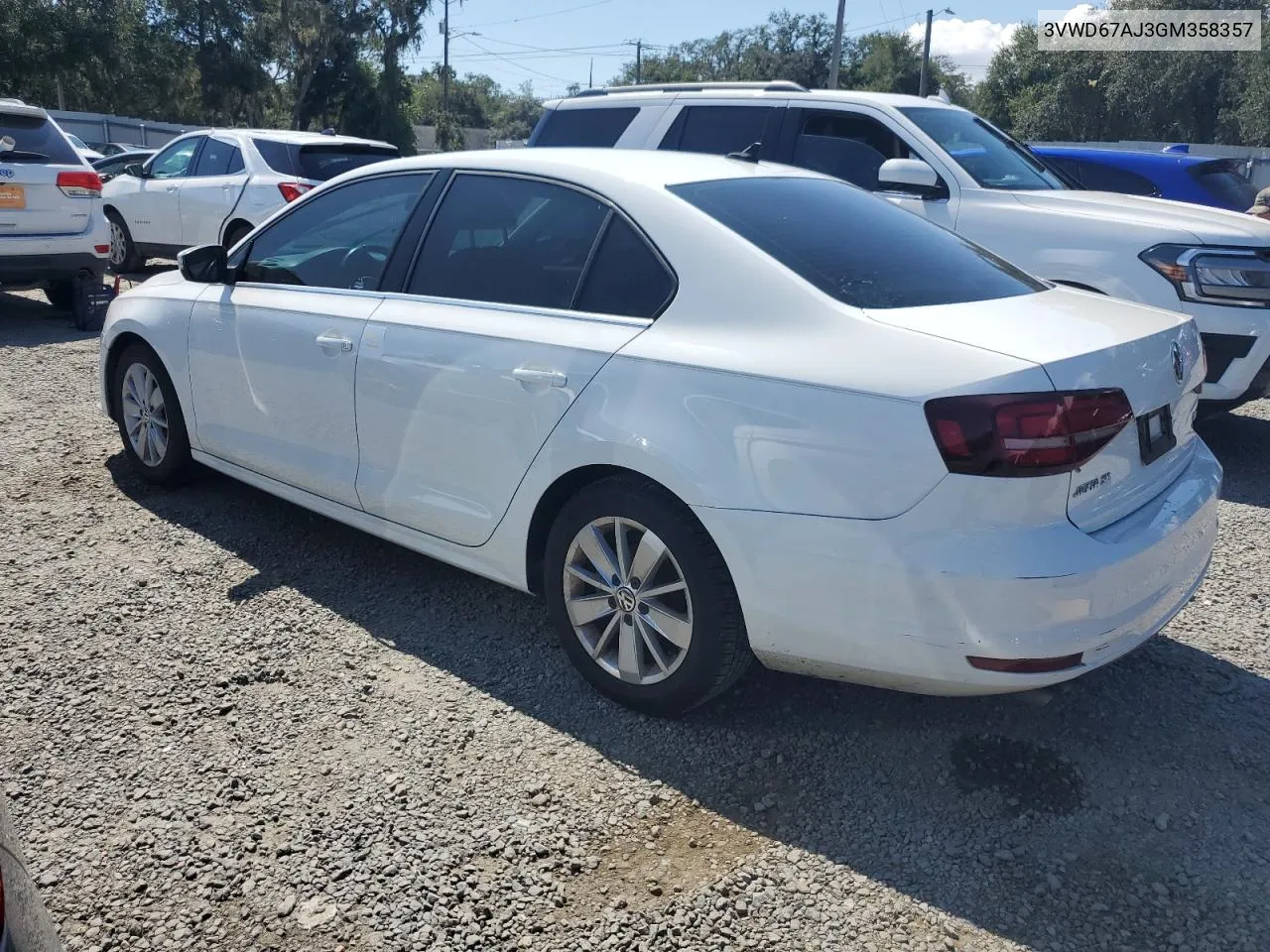 2016 Volkswagen Jetta Se VIN: 3VWD67AJ3GM358357 Lot: 73686284