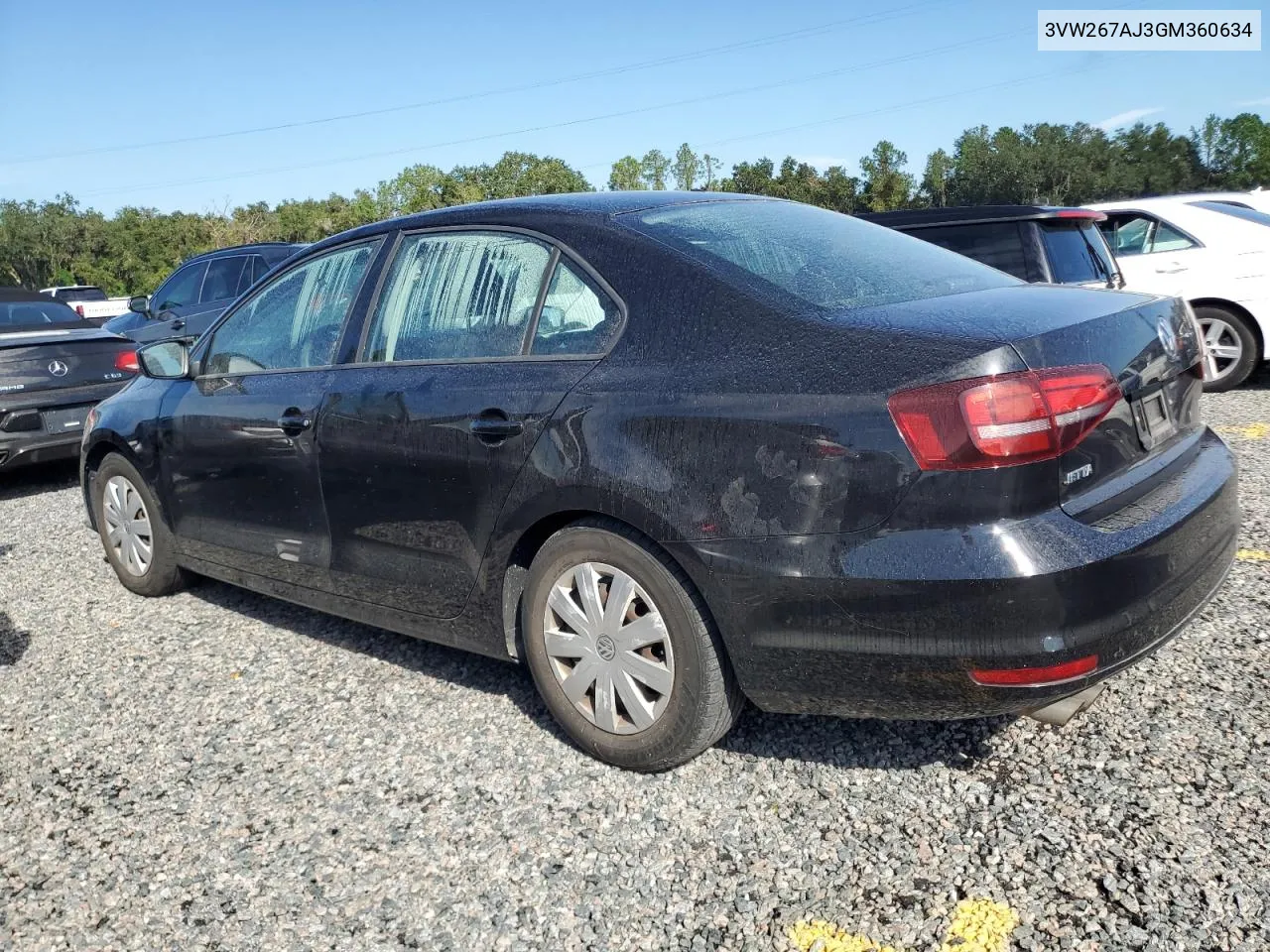 3VW267AJ3GM360634 2016 Volkswagen Jetta S