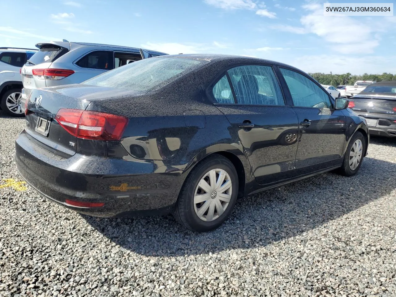 3VW267AJ3GM360634 2016 Volkswagen Jetta S