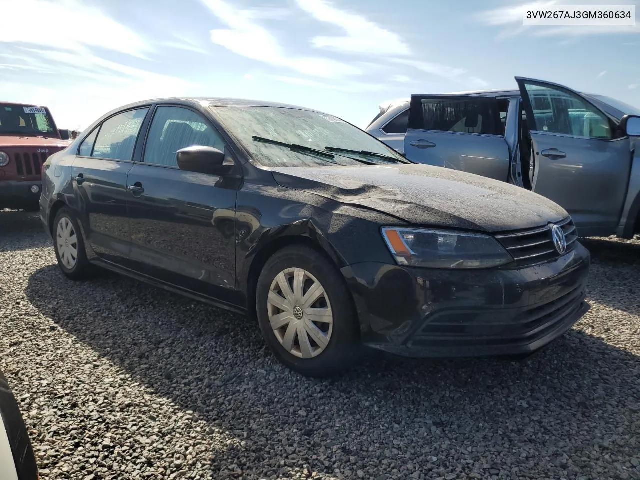 3VW267AJ3GM360634 2016 Volkswagen Jetta S