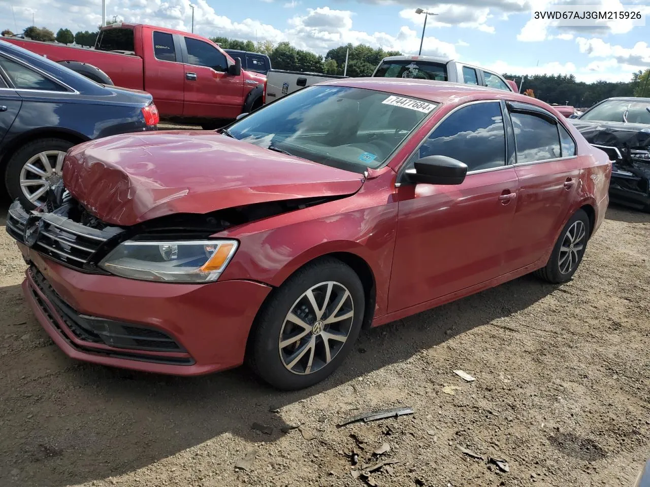 2016 Volkswagen Jetta Se VIN: 3VWD67AJ3GM215926 Lot: 74477684