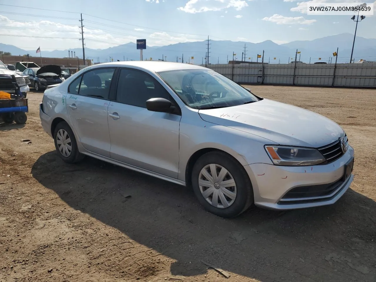 2016 Volkswagen Jetta S VIN: 3VW267AJ0GM364639 Lot: 74510654