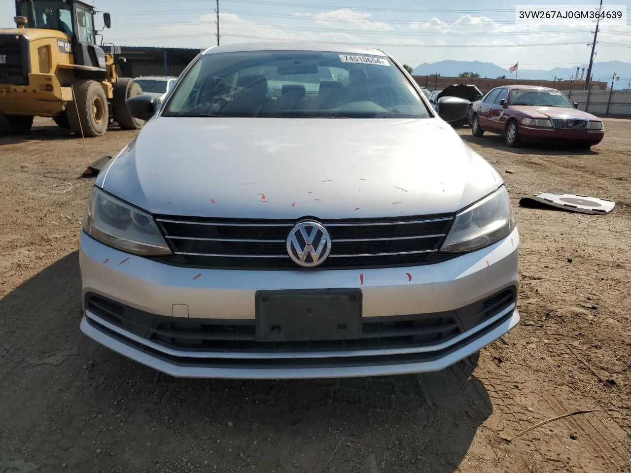 2016 Volkswagen Jetta S VIN: 3VW267AJ0GM364639 Lot: 74510654