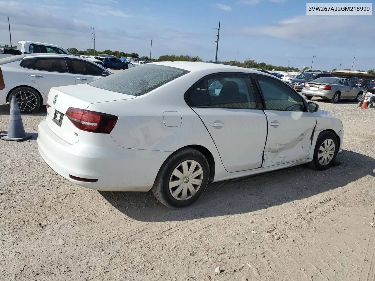 2016 Volkswagen Jetta S VIN: 3VW267AJ2GM218999 Lot: 75039234