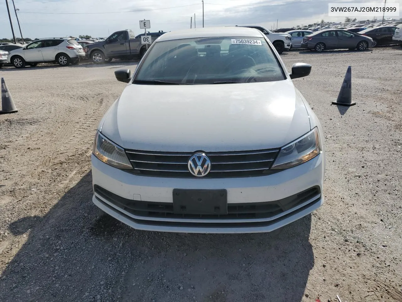 2016 Volkswagen Jetta S VIN: 3VW267AJ2GM218999 Lot: 75039234