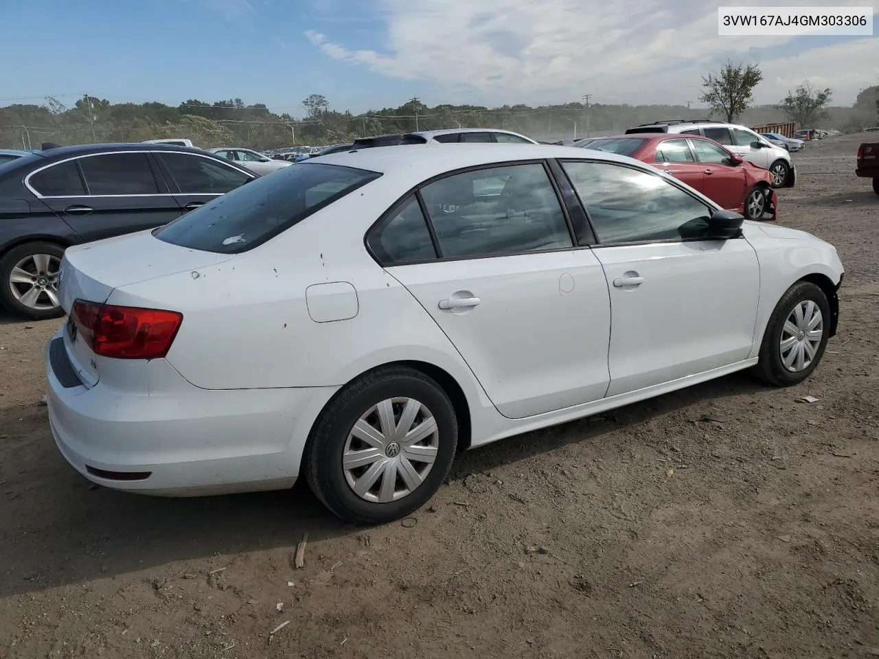 2016 Volkswagen Jetta S VIN: 3VW167AJ4GM303306 Lot: 75242244