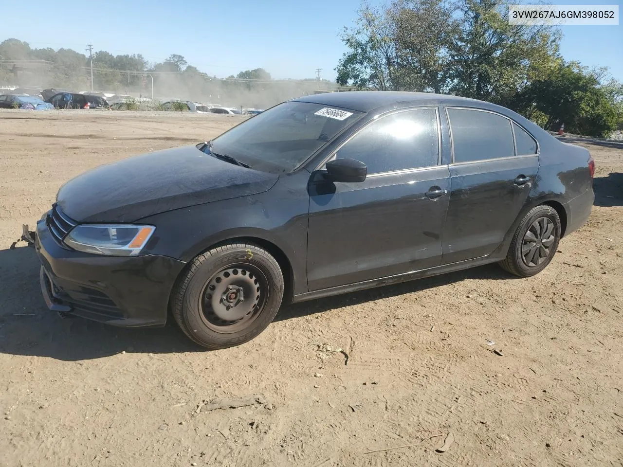 2016 Volkswagen Jetta S VIN: 3VW267AJ6GM398052 Lot: 75466604