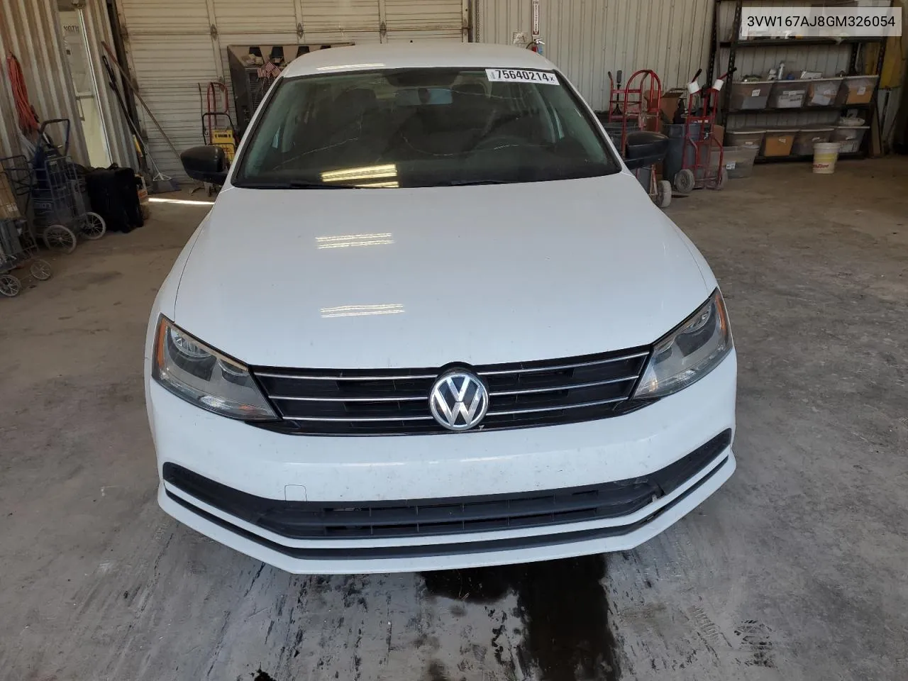 2016 Volkswagen Jetta S VIN: 3VW167AJ8GM326054 Lot: 75640214