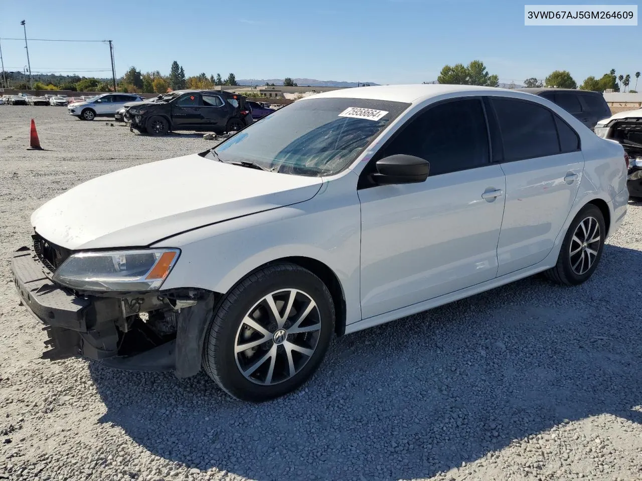 2016 Volkswagen Jetta Se VIN: 3VWD67AJ5GM264609 Lot: 75958664