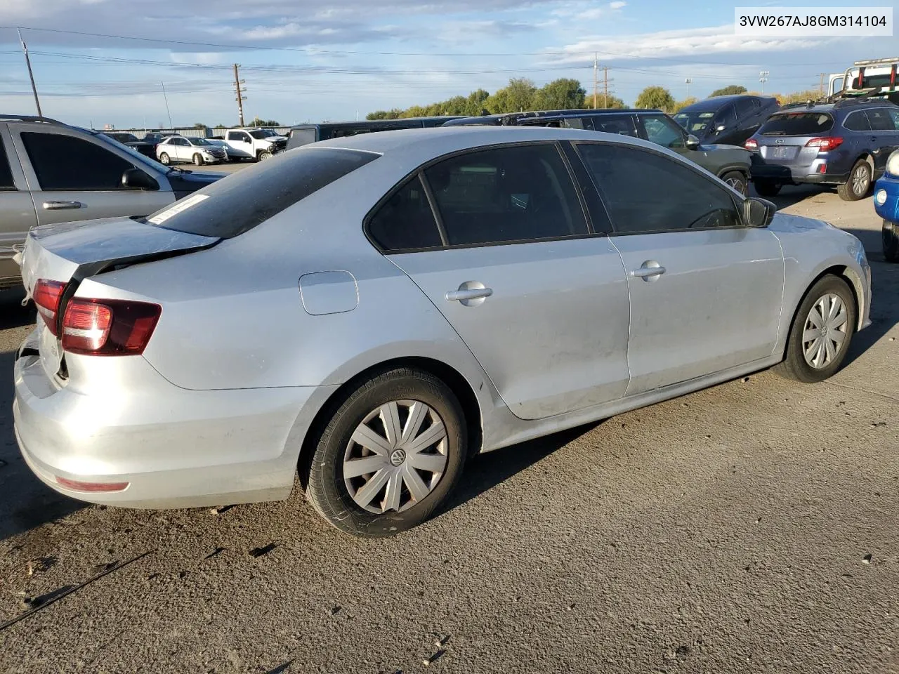 2016 Volkswagen Jetta S VIN: 3VW267AJ8GM314104 Lot: 76820344