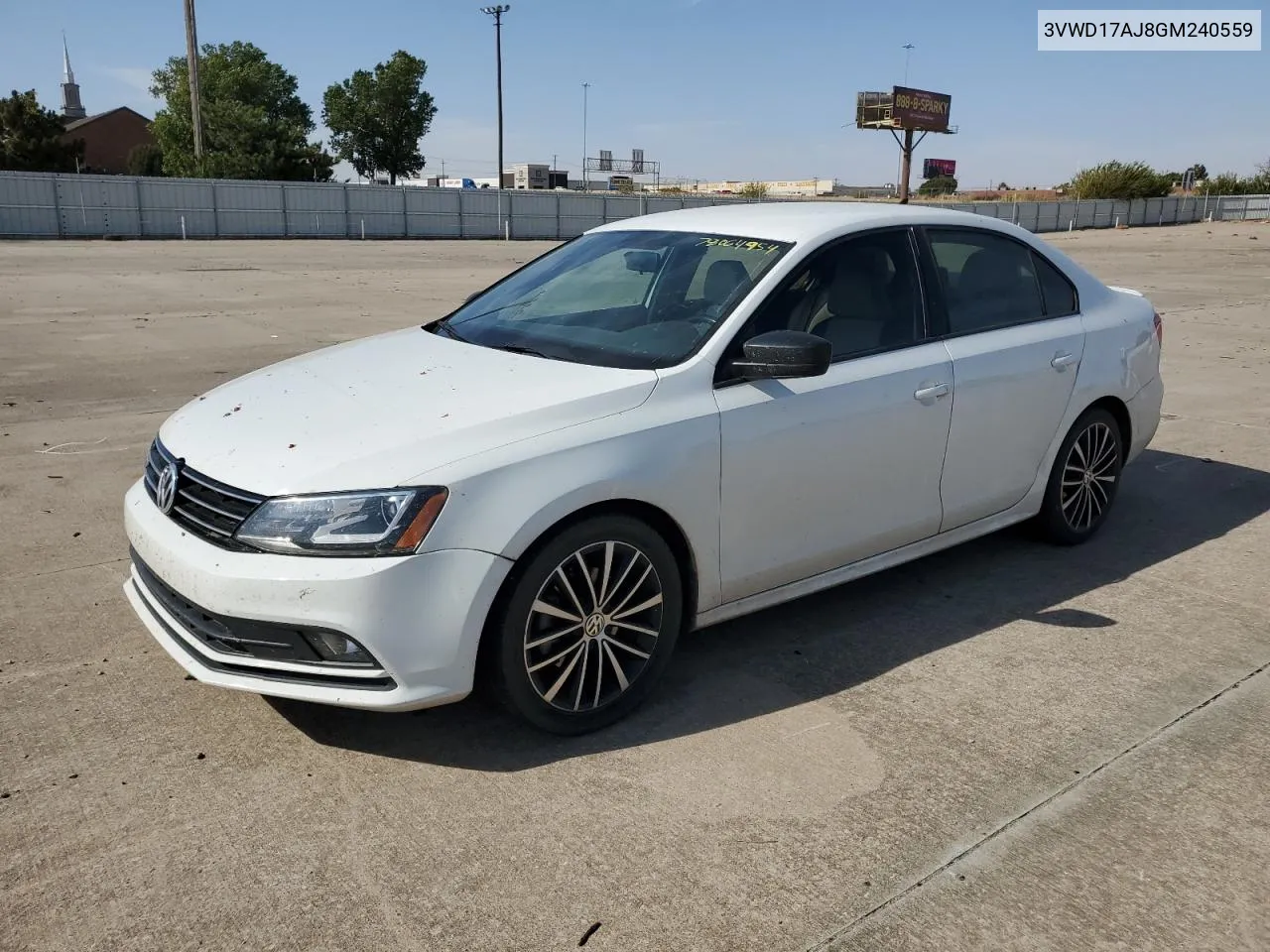 2016 Volkswagen Jetta Sport VIN: 3VWD17AJ8GM240559 Lot: 78064954