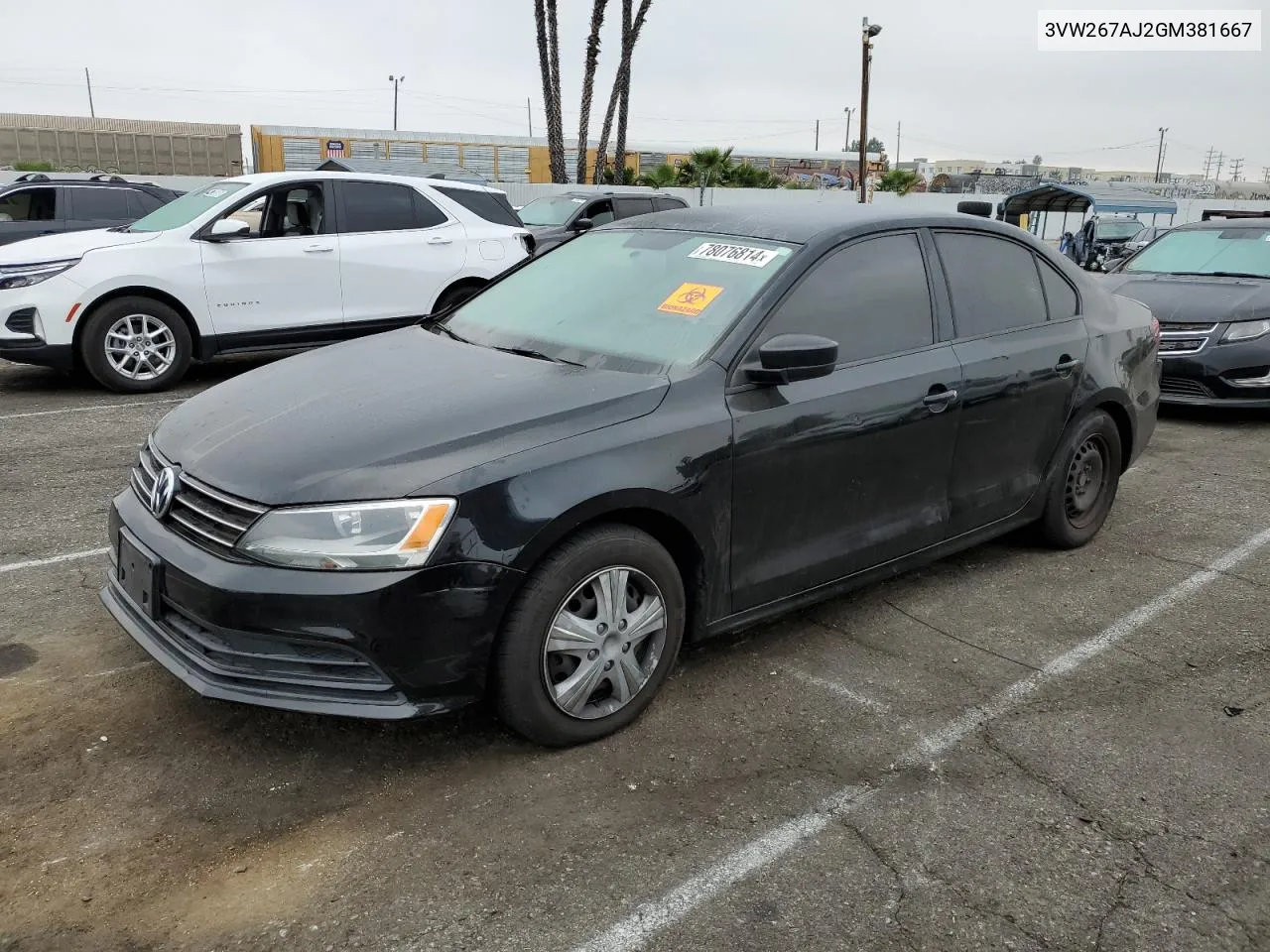 2016 Volkswagen Jetta S VIN: 3VW267AJ2GM381667 Lot: 78076814