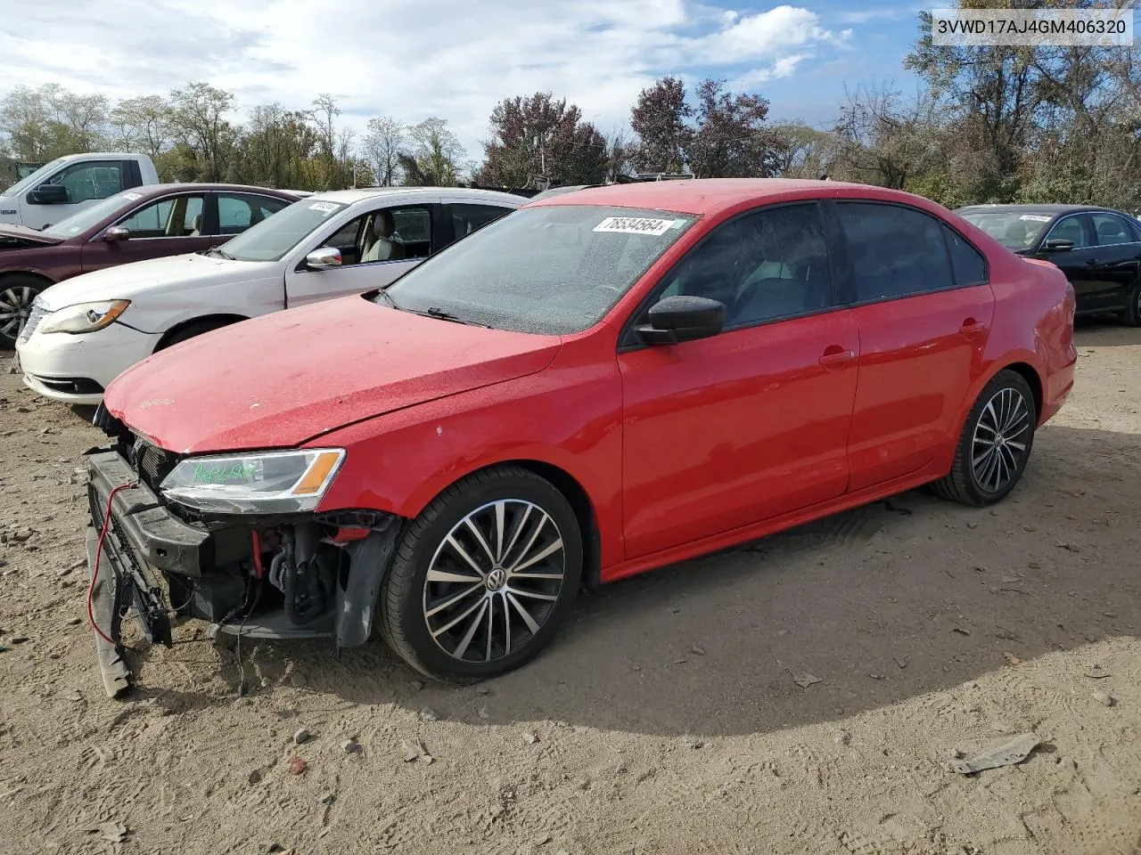 2016 Volkswagen Jetta Sport VIN: 3VWD17AJ4GM406320 Lot: 78534564