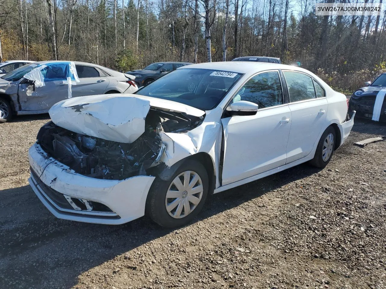 2016 Volkswagen Jetta S VIN: 3VW267AJ0GM398242 Lot: 78542794