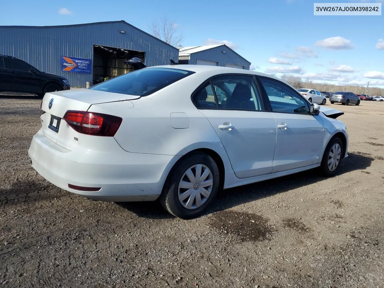 2016 Volkswagen Jetta S VIN: 3VW267AJ0GM398242 Lot: 78542794