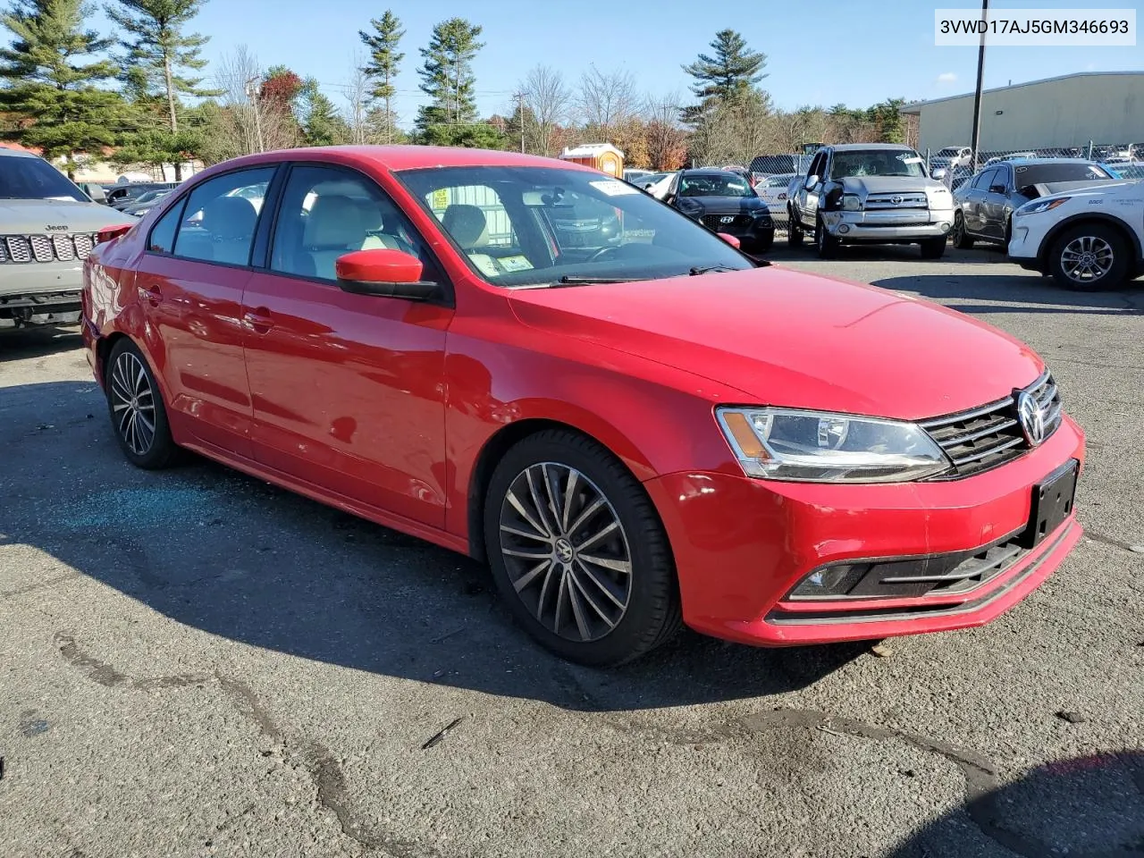 2016 Volkswagen Jetta Sport VIN: 3VWD17AJ5GM346693 Lot: 79036874