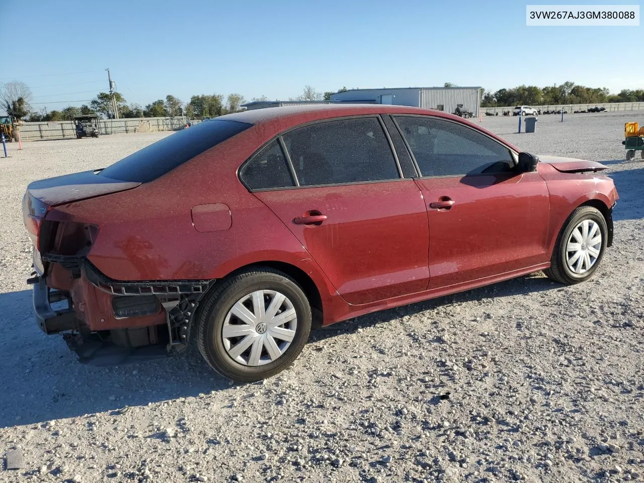 2016 Volkswagen Jetta S VIN: 3VW267AJ3GM380088 Lot: 80261124