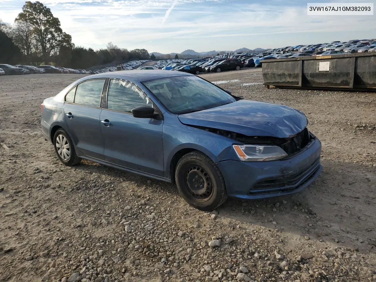 2016 Volkswagen Jetta S VIN: 3VW167AJ1GM382093 Lot: 81128284