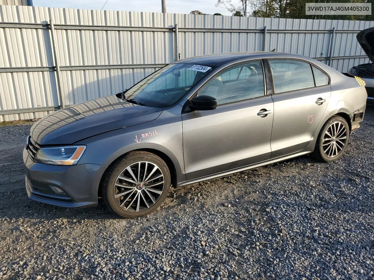 2016 Volkswagen Jetta Sport VIN: 3VWD17AJ4GM405300 Lot: 81132504