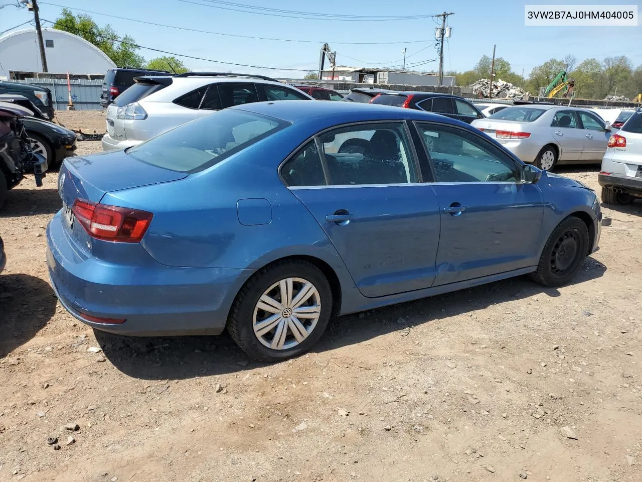 2017 Volkswagen Jetta S VIN: 3VW2B7AJ0HM404005 Lot: 52192934