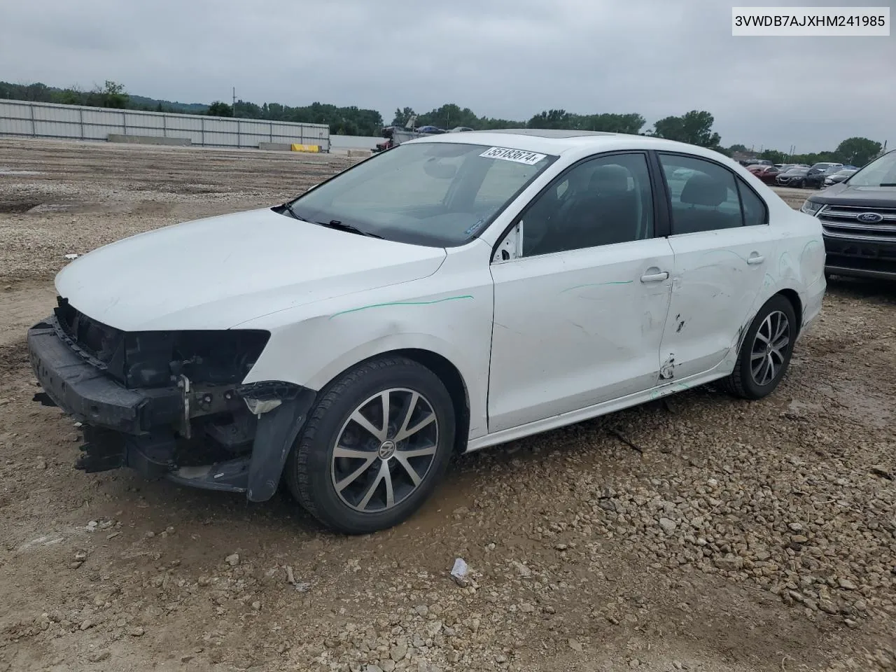 3VWDB7AJXHM241985 2017 Volkswagen Jetta Se