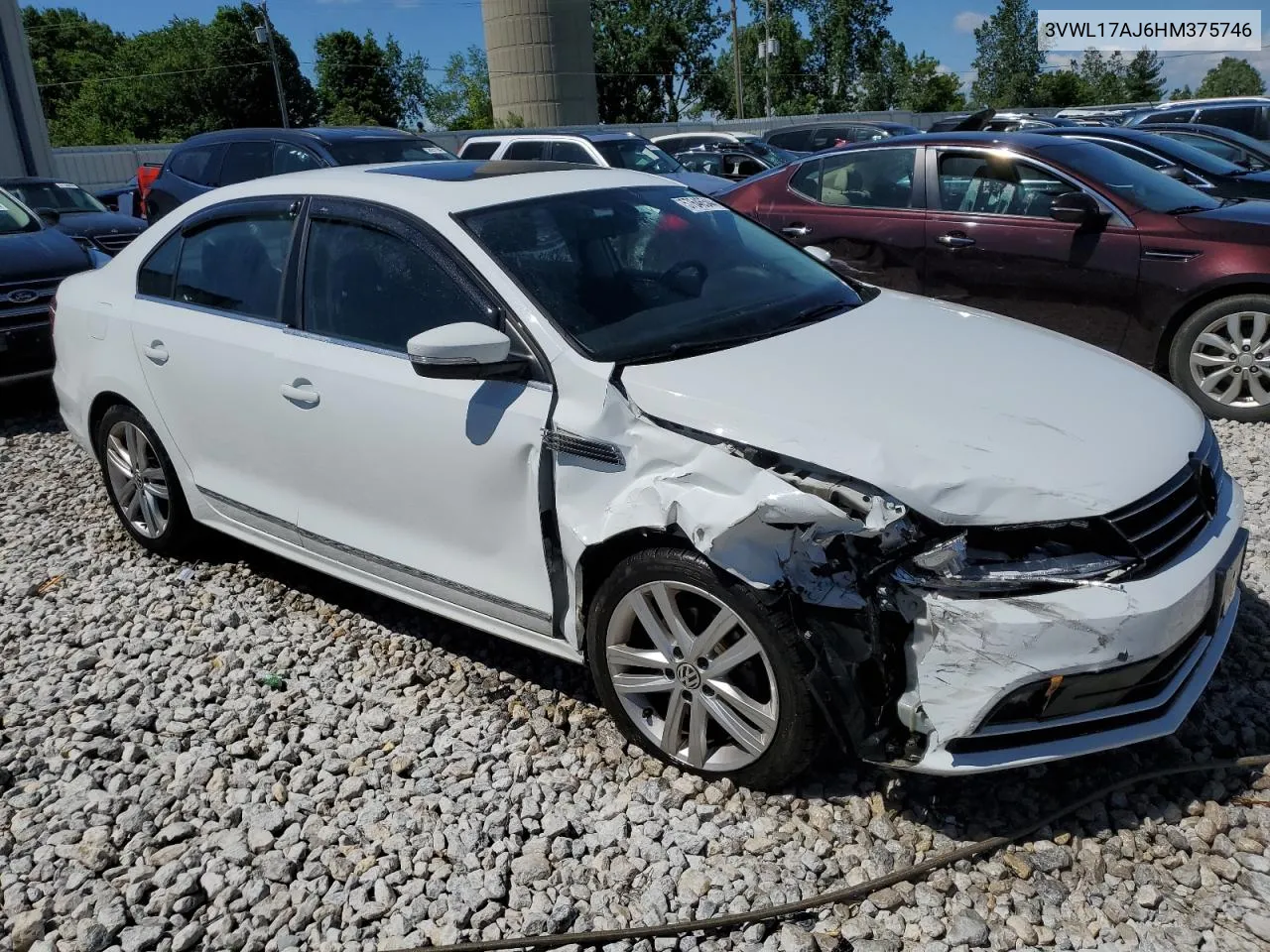 2017 Volkswagen Jetta Sel VIN: 3VWL17AJ6HM375746 Lot: 57646544