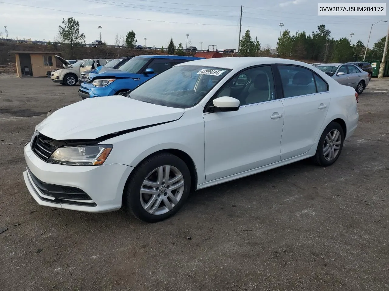 3VW2B7AJ5HM204172 2017 Volkswagen Jetta S