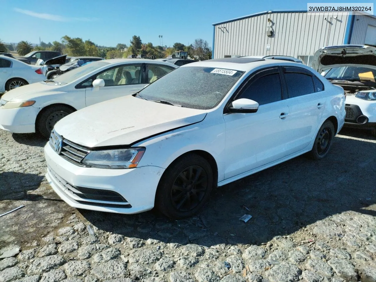 2017 Volkswagen Jetta Se VIN: 3VWDB7AJ8HM320264 Lot: 66615504