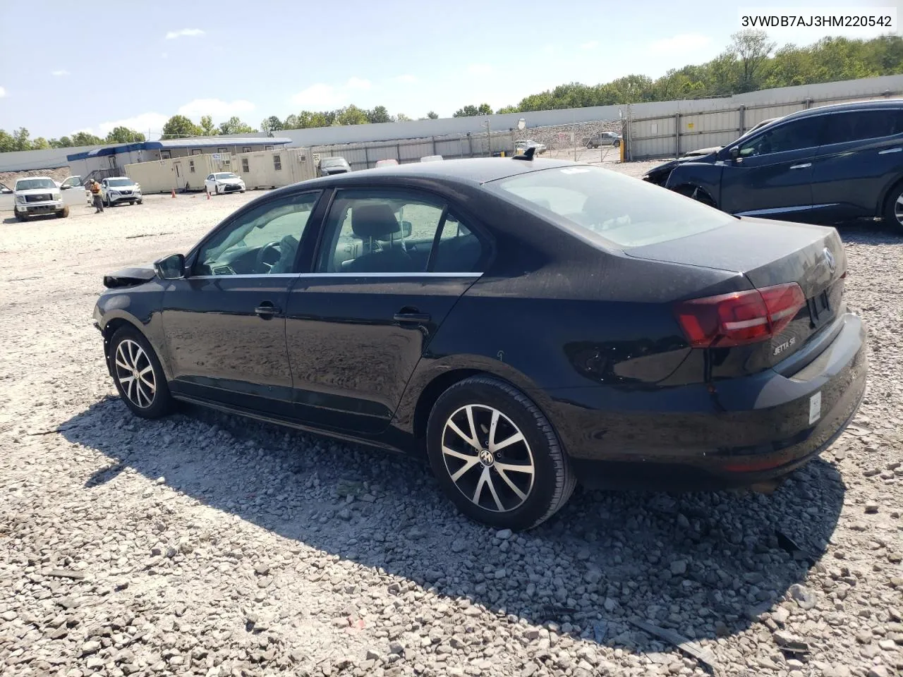 2017 Volkswagen Jetta Se VIN: 3VWDB7AJ3HM220542 Lot: 68108934