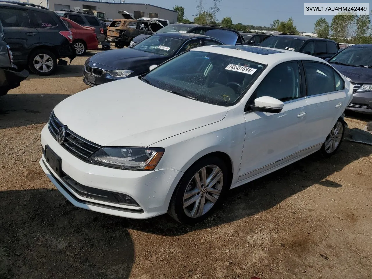 2017 Volkswagen Jetta Sel VIN: 3VWL17AJ4HM242449 Lot: 68381694