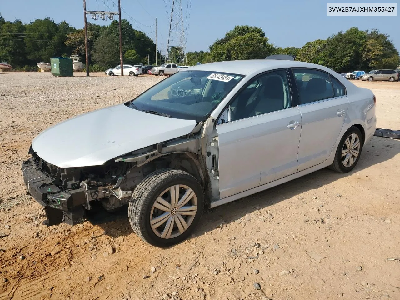 2017 Volkswagen Jetta S VIN: 3VW2B7AJXHM355427 Lot: 68743454