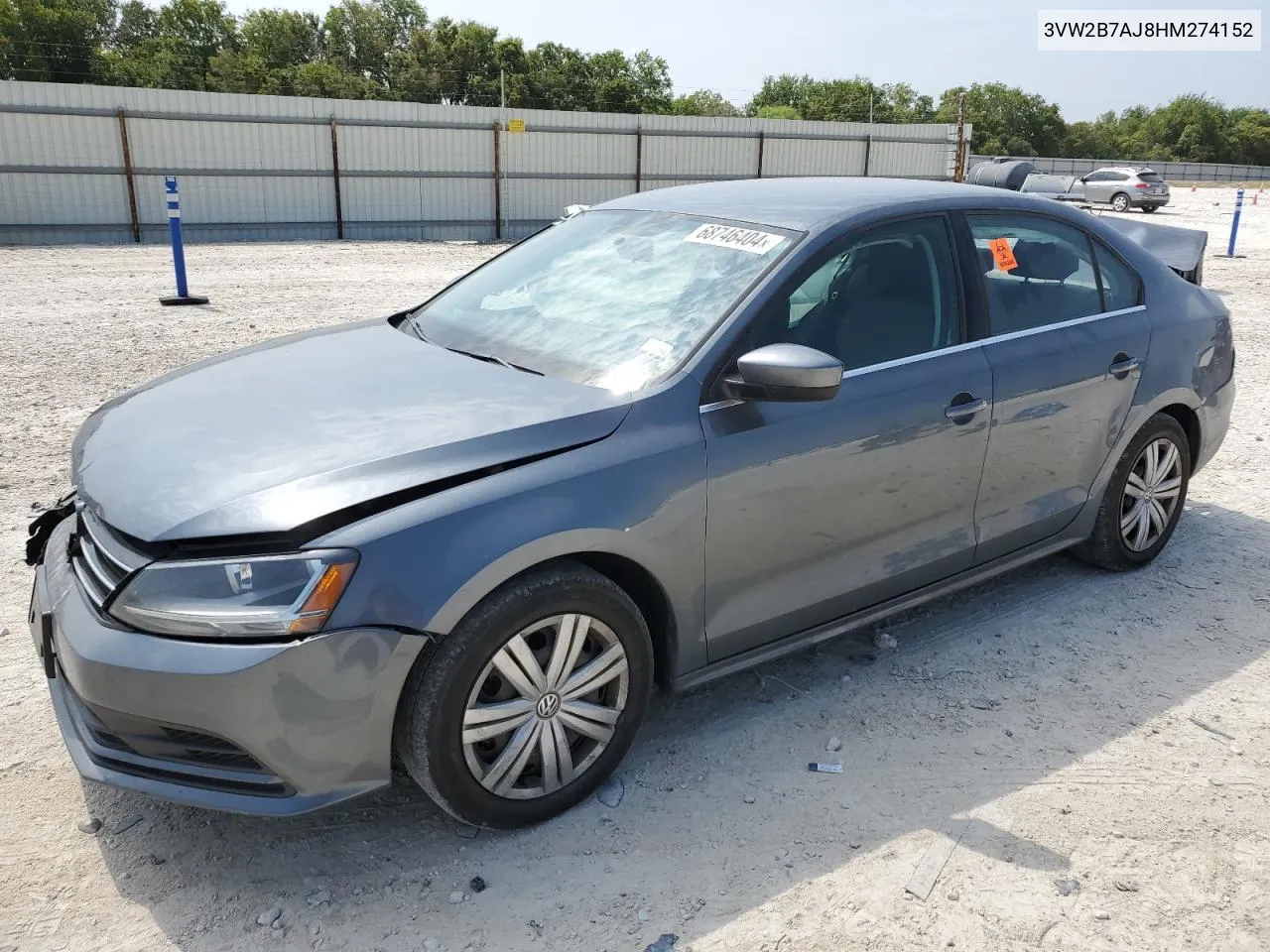 2017 Volkswagen Jetta S VIN: 3VW2B7AJ8HM274152 Lot: 68746404