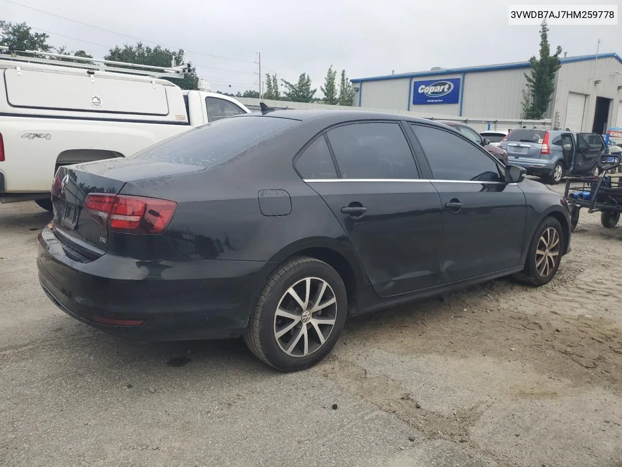 3VWDB7AJ7HM259778 2017 Volkswagen Jetta Se