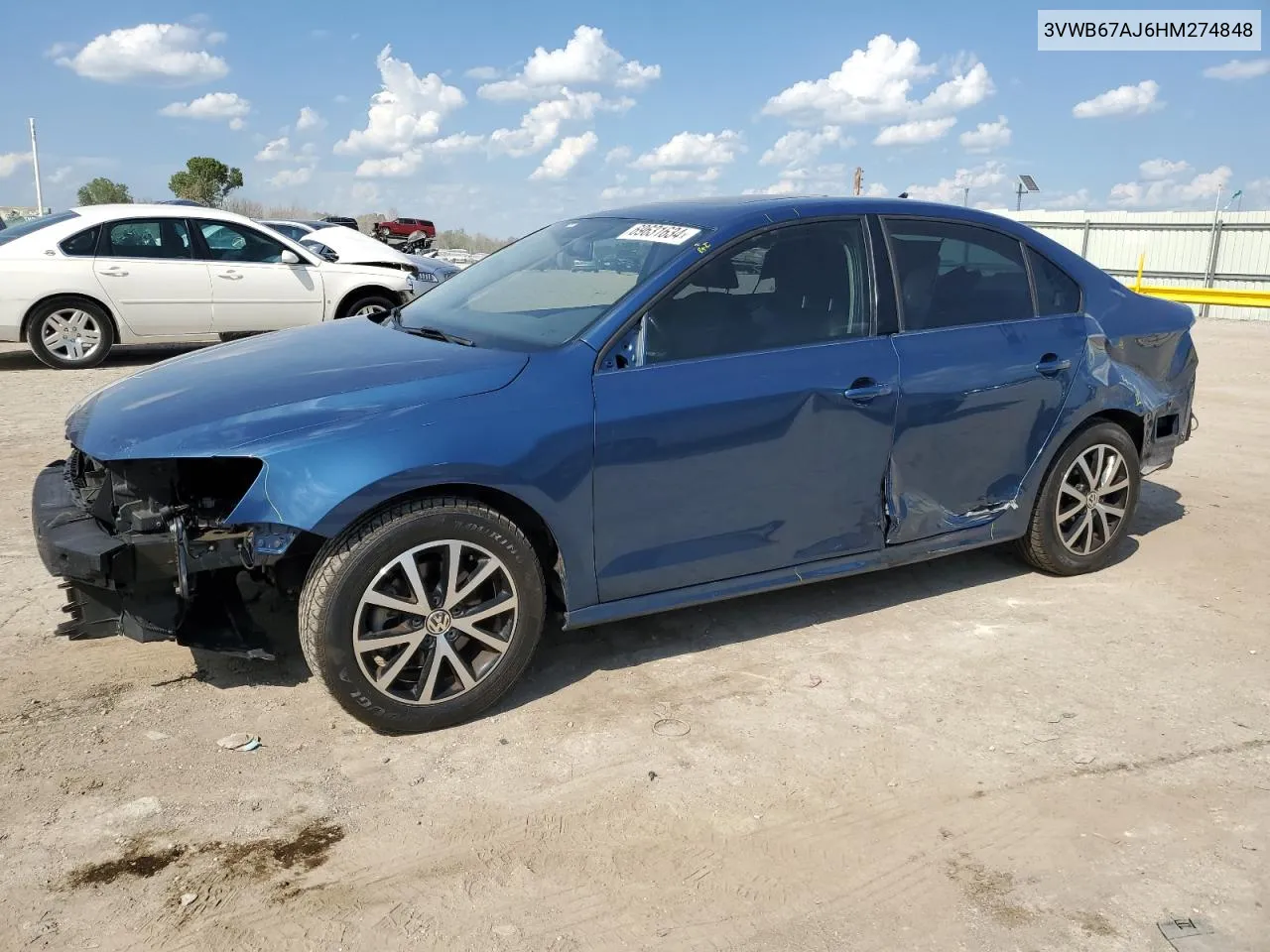 2017 Volkswagen Jetta Se VIN: 3VWB67AJ6HM274848 Lot: 69631634