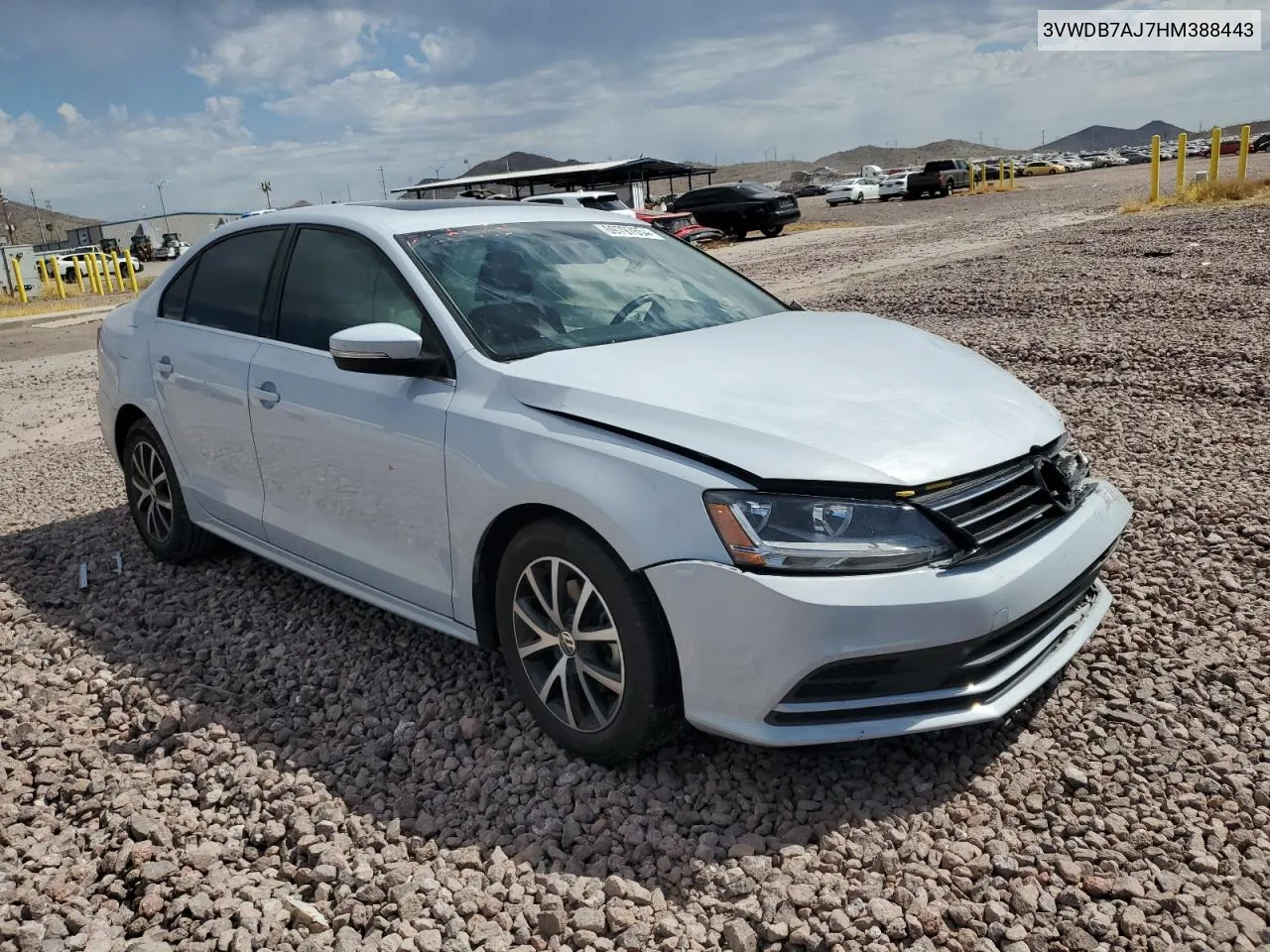 2017 Volkswagen Jetta Se VIN: 3VWDB7AJ7HM388443 Lot: 69797654