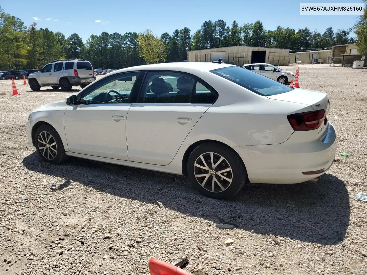 2017 Volkswagen Jetta Se VIN: 3VWB67AJXHM326160 Lot: 69858614