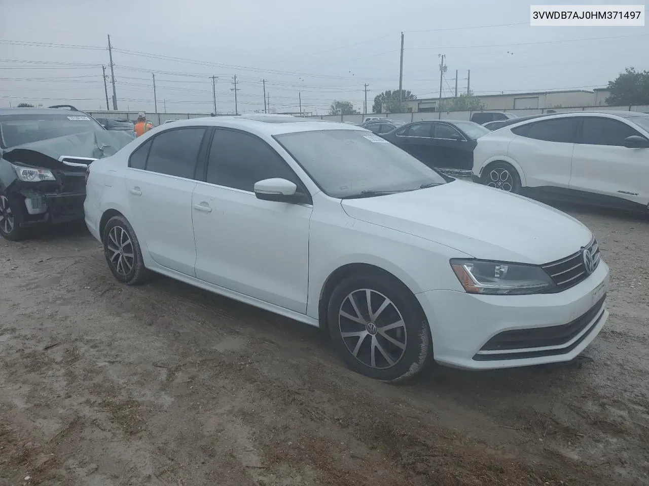 2017 Volkswagen Jetta Se VIN: 3VWDB7AJ0HM371497 Lot: 70023384