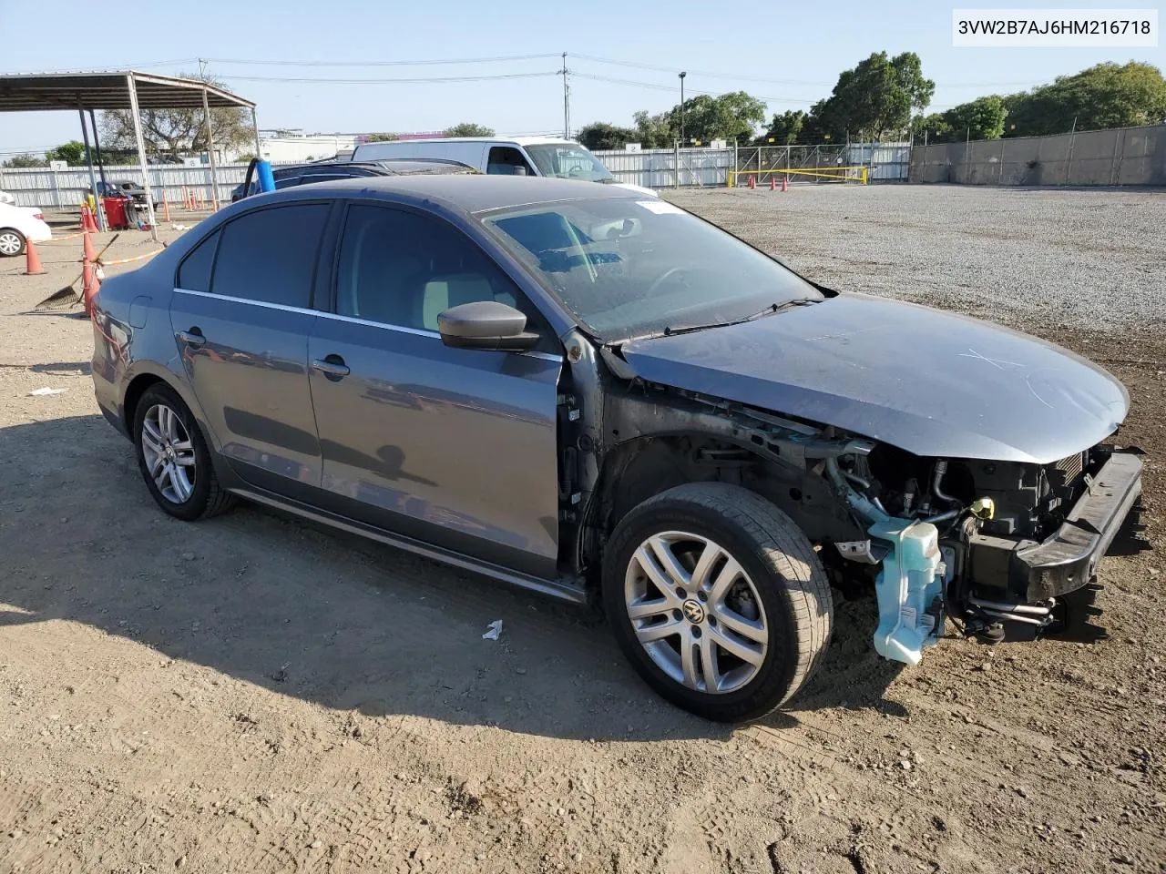 2017 Volkswagen Jetta S VIN: 3VW2B7AJ6HM216718 Lot: 70700114