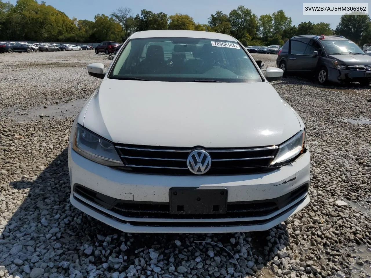 2017 Volkswagen Jetta S VIN: 3VW2B7AJ5HM306362 Lot: 70866144