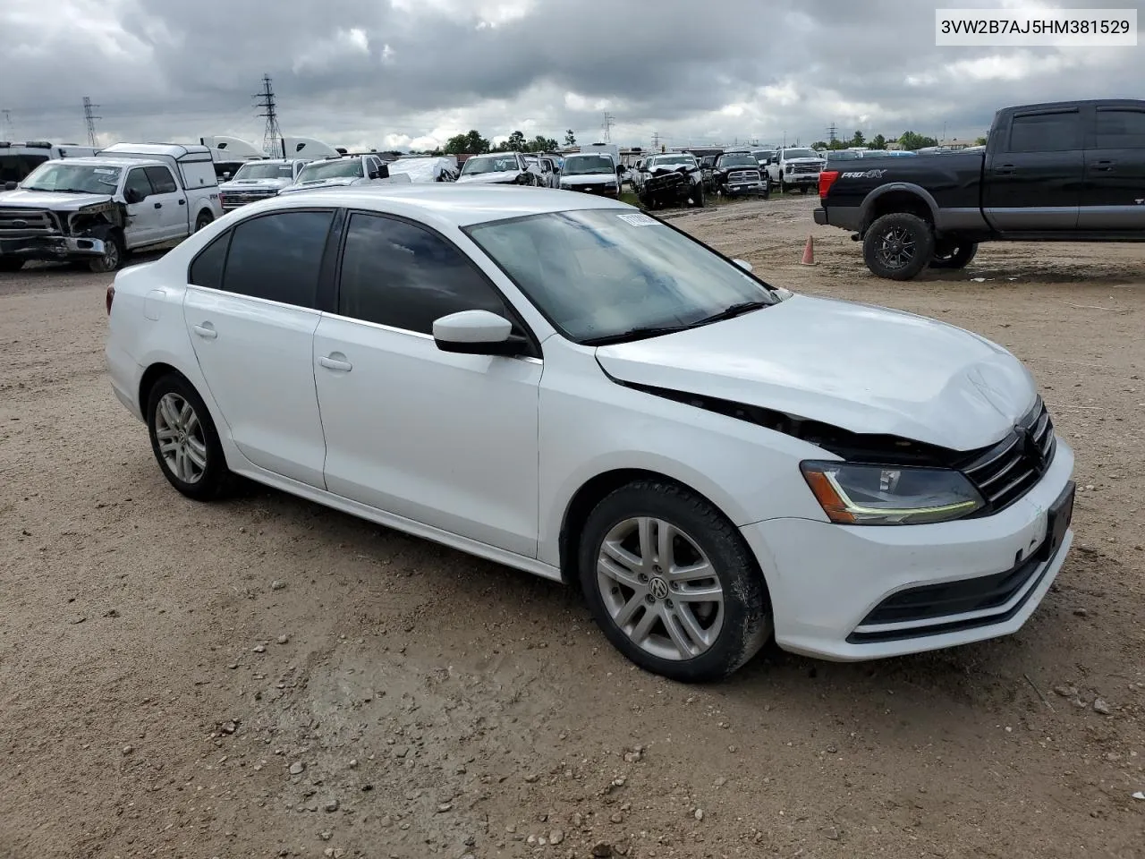 2017 Volkswagen Jetta S VIN: 3VW2B7AJ5HM381529 Lot: 71120234