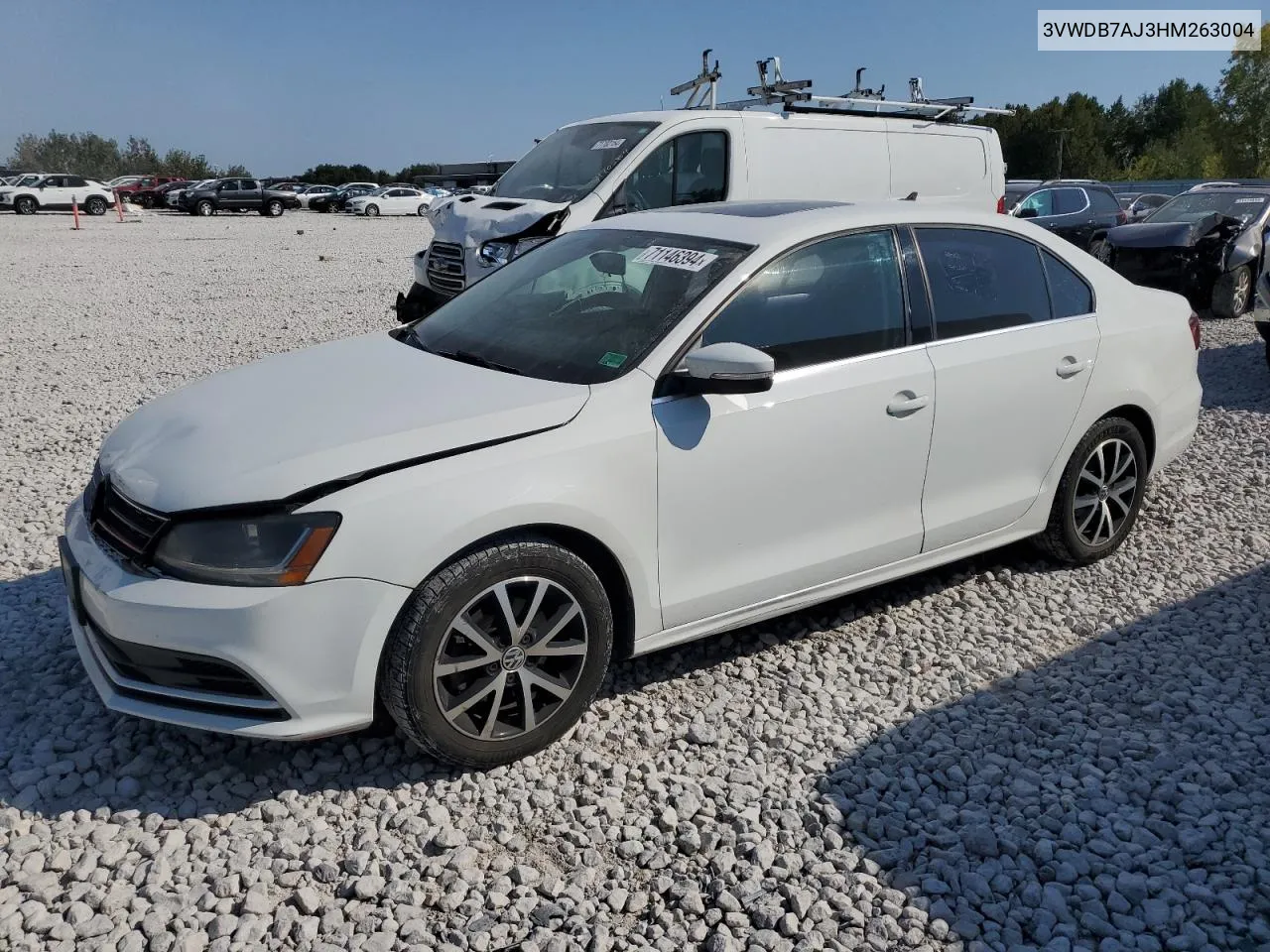 2017 Volkswagen Jetta Se VIN: 3VWDB7AJ3HM263004 Lot: 71146394