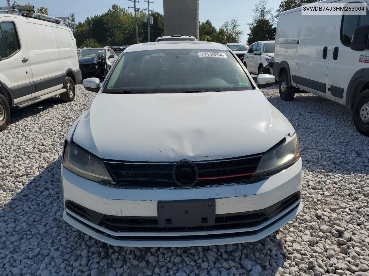 2017 Volkswagen Jetta Se VIN: 3VWDB7AJ3HM263004 Lot: 71146394